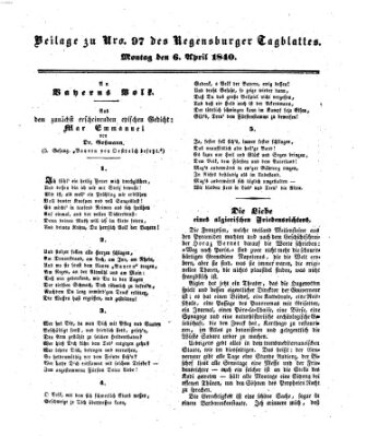 Regensburger Conversations-Blatt (Regensburger Tagblatt) Montag 6. April 1840