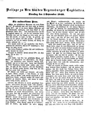 Regensburger Conversations-Blatt (Regensburger Tagblatt) Dienstag 1. September 1840