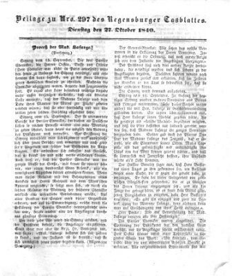 Regensburger Conversations-Blatt (Regensburger Tagblatt) Dienstag 27. Oktober 1840