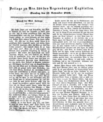 Regensburger Conversations-Blatt (Regensburger Tagblatt) Dienstag 17. November 1840