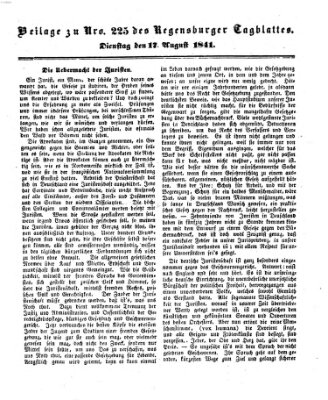 Regensburger Conversations-Blatt (Regensburger Tagblatt) Dienstag 17. August 1841