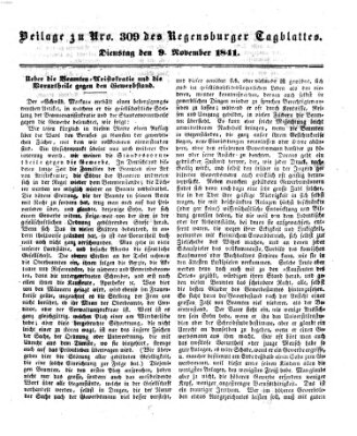 Regensburger Conversations-Blatt (Regensburger Tagblatt) Dienstag 9. November 1841