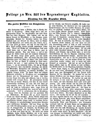 Regensburger Conversations-Blatt (Regensburger Tagblatt) Dienstag 28. Dezember 1841