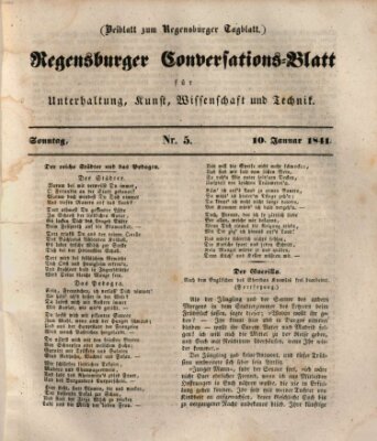 Regensburger Conversations-Blatt (Regensburger Tagblatt) Sonntag 10. Januar 1841