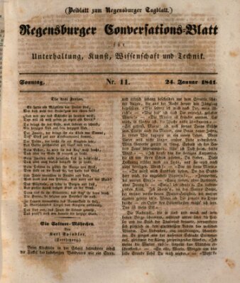 Regensburger Conversations-Blatt (Regensburger Tagblatt) Sonntag 24. Januar 1841