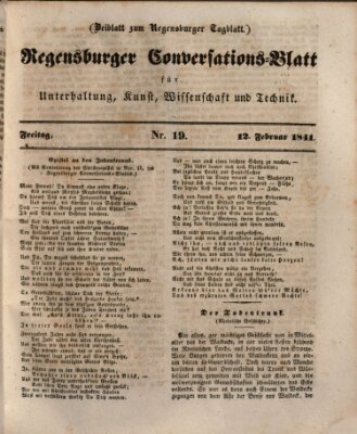 Regensburger Conversations-Blatt (Regensburger Tagblatt) Freitag 12. Februar 1841