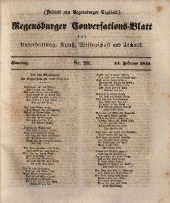 Regensburger Conversations-Blatt (Regensburger Tagblatt) Sonntag 14. Februar 1841