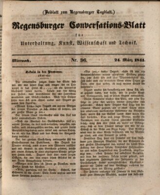 Regensburger Conversations-Blatt (Regensburger Tagblatt) Mittwoch 24. März 1841