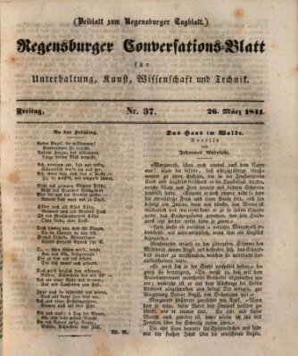 Regensburger Conversations-Blatt (Regensburger Tagblatt) Freitag 26. März 1841