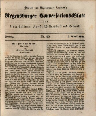 Regensburger Conversations-Blatt (Regensburger Tagblatt) Freitag 2. April 1841