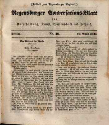 Regensburger Conversations-Blatt (Regensburger Tagblatt) Freitag 16. April 1841