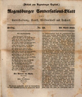 Regensburger Conversations-Blatt (Regensburger Tagblatt) Freitag 23. April 1841