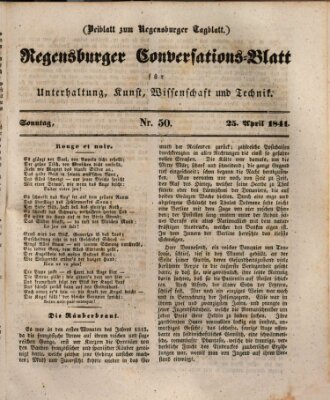 Regensburger Conversations-Blatt (Regensburger Tagblatt) Sonntag 25. April 1841