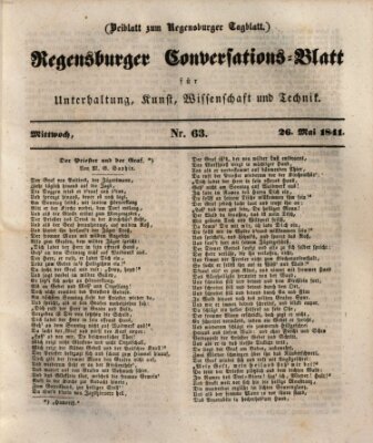 Regensburger Conversations-Blatt (Regensburger Tagblatt) Mittwoch 26. Mai 1841