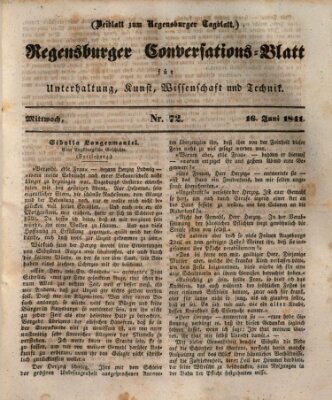 Regensburger Conversations-Blatt (Regensburger Tagblatt) Mittwoch 16. Juni 1841