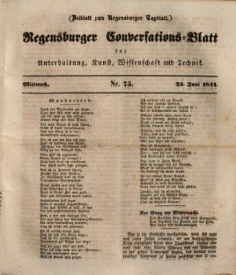 Regensburger Conversations-Blatt (Regensburger Tagblatt) Mittwoch 23. Juni 1841