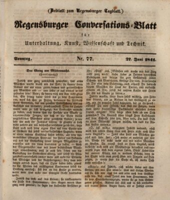 Regensburger Conversations-Blatt (Regensburger Tagblatt) Sonntag 27. Juni 1841