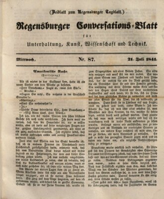 Regensburger Conversations-Blatt (Regensburger Tagblatt) Mittwoch 21. Juli 1841