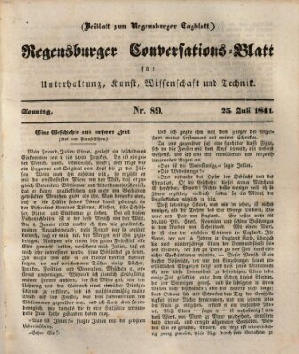 Regensburger Conversations-Blatt (Regensburger Tagblatt) Sonntag 25. Juli 1841