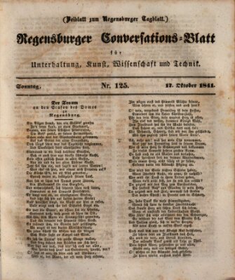 Regensburger Conversations-Blatt (Regensburger Tagblatt) Sonntag 17. Oktober 1841