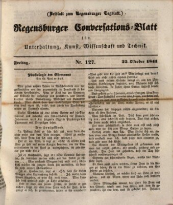 Regensburger Conversations-Blatt (Regensburger Tagblatt) Freitag 22. Oktober 1841