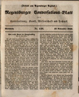 Regensburger Conversations-Blatt (Regensburger Tagblatt) Mittwoch 17. November 1841