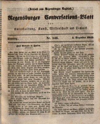 Regensburger Conversations-Blatt (Regensburger Tagblatt) Sonntag 5. Dezember 1841