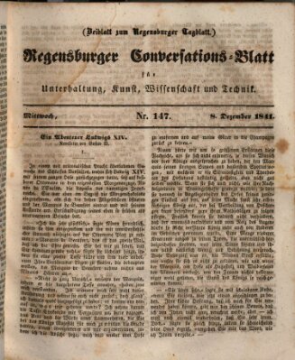 Regensburger Conversations-Blatt (Regensburger Tagblatt) Mittwoch 8. Dezember 1841