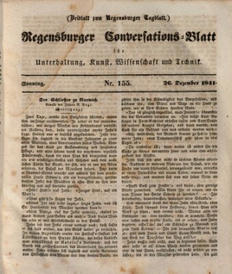 Regensburger Conversations-Blatt (Regensburger Tagblatt) Sonntag 26. Dezember 1841