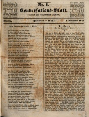 Regensburger Conversations-Blatt (Regensburger Tagblatt) Montag 1. November 1841