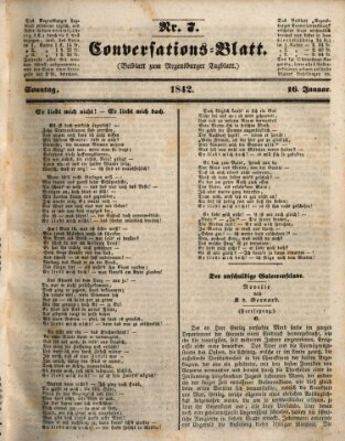 Regensburger Conversations-Blatt (Regensburger Tagblatt) Sonntag 16. Januar 1842