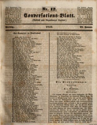 Regensburger Conversations-Blatt (Regensburger Tagblatt) Freitag 28. Januar 1842