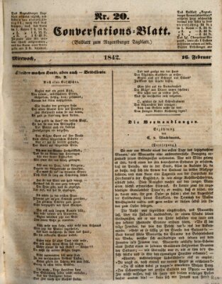 Regensburger Conversations-Blatt (Regensburger Tagblatt) Mittwoch 16. Februar 1842