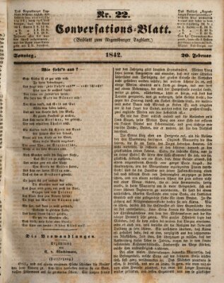 Regensburger Conversations-Blatt (Regensburger Tagblatt) Sonntag 20. Februar 1842