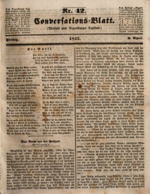 Regensburger Conversations-Blatt (Regensburger Tagblatt) Freitag 8. April 1842