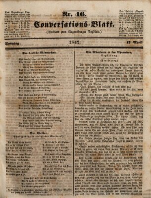 Regensburger Conversations-Blatt (Regensburger Tagblatt) Sonntag 17. April 1842