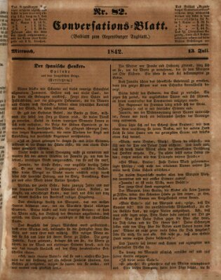 Regensburger Conversations-Blatt (Regensburger Tagblatt) Mittwoch 13. Juli 1842