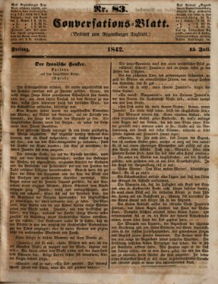 Regensburger Conversations-Blatt (Regensburger Tagblatt) Freitag 15. Juli 1842