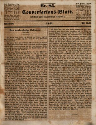 Regensburger Conversations-Blatt (Regensburger Tagblatt) Mittwoch 20. Juli 1842