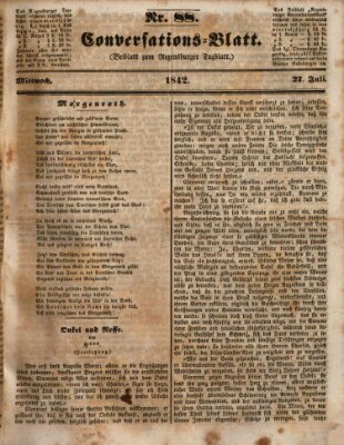 Regensburger Conversations-Blatt (Regensburger Tagblatt) Mittwoch 27. Juli 1842