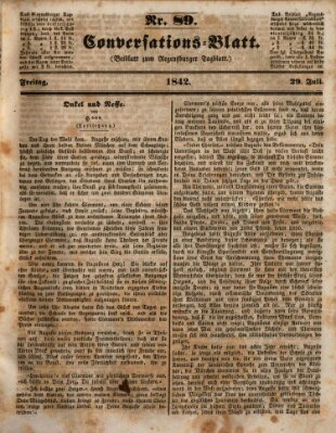 Regensburger Conversations-Blatt (Regensburger Tagblatt) Freitag 29. Juli 1842