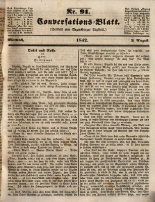 Regensburger Conversations-Blatt (Regensburger Tagblatt) Mittwoch 3. August 1842