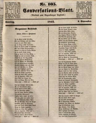 Regensburger Conversations-Blatt (Regensburger Tagblatt) Sonntag 4. September 1842