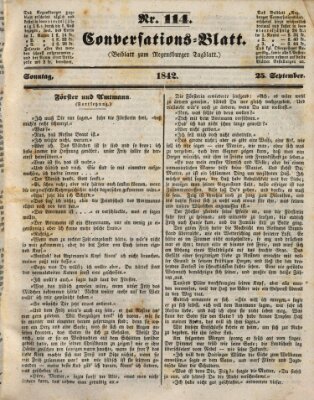 Regensburger Conversations-Blatt (Regensburger Tagblatt) Sonntag 25. September 1842