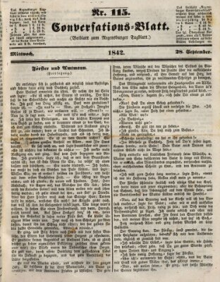 Regensburger Conversations-Blatt (Regensburger Tagblatt) Mittwoch 28. September 1842