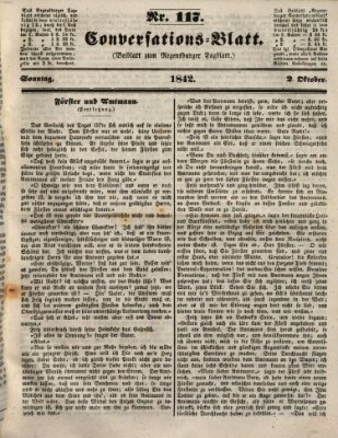 Regensburger Conversations-Blatt (Regensburger Tagblatt) Sonntag 2. Oktober 1842