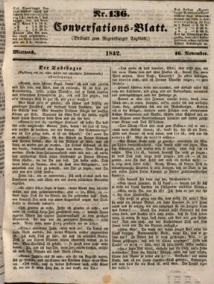 Regensburger Conversations-Blatt (Regensburger Tagblatt) Mittwoch 16. November 1842