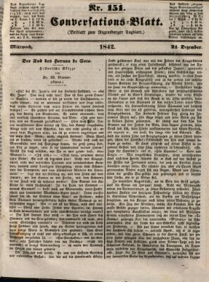 Regensburger Conversations-Blatt (Regensburger Tagblatt) Mittwoch 21. Dezember 1842