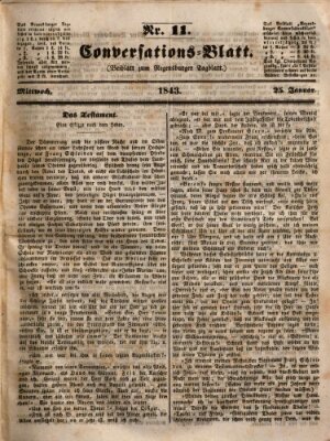 Regensburger Conversations-Blatt (Regensburger Tagblatt) Mittwoch 25. Januar 1843