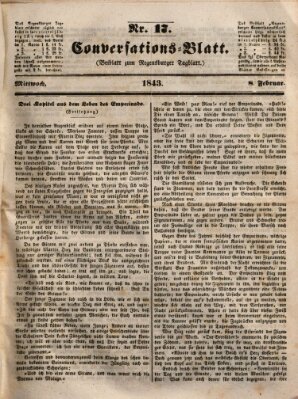 Regensburger Conversations-Blatt (Regensburger Tagblatt) Mittwoch 8. Februar 1843